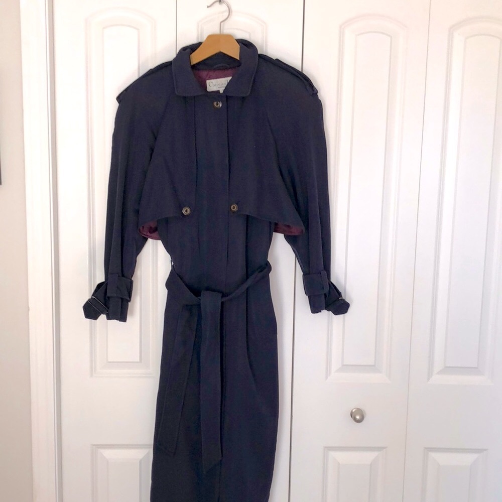 Vintage Men’s Christian Dior Navy Trench Coat